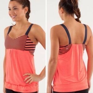Lululemon Women's Back On The Track Tank Top Size 6 Orange/Black